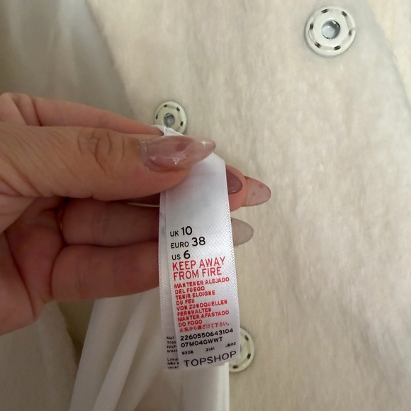 Topshop Elegant Cream Teddy Jacket - Picture 8 of 9